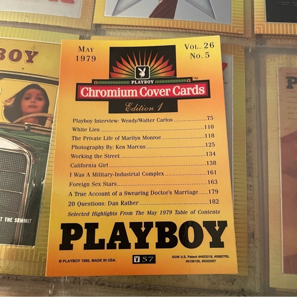 90s Vintage Marilyn Monroe Playboy Chromium Cover Card Collectors 1995 #57 - Picture 3 of 3